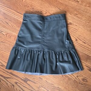 H&M Black Faux Leather A-Line Skirt